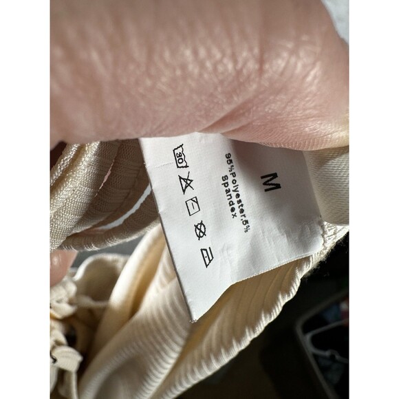 Lyaner Beige Sleeveless Cut-Out Front Midi Dress Women's Medium Body Con - Picture 9 of 9